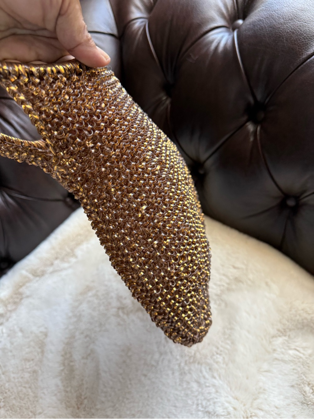 Anteprima EUC Mesh Gold Bronze Bag - Picture 4 of 6